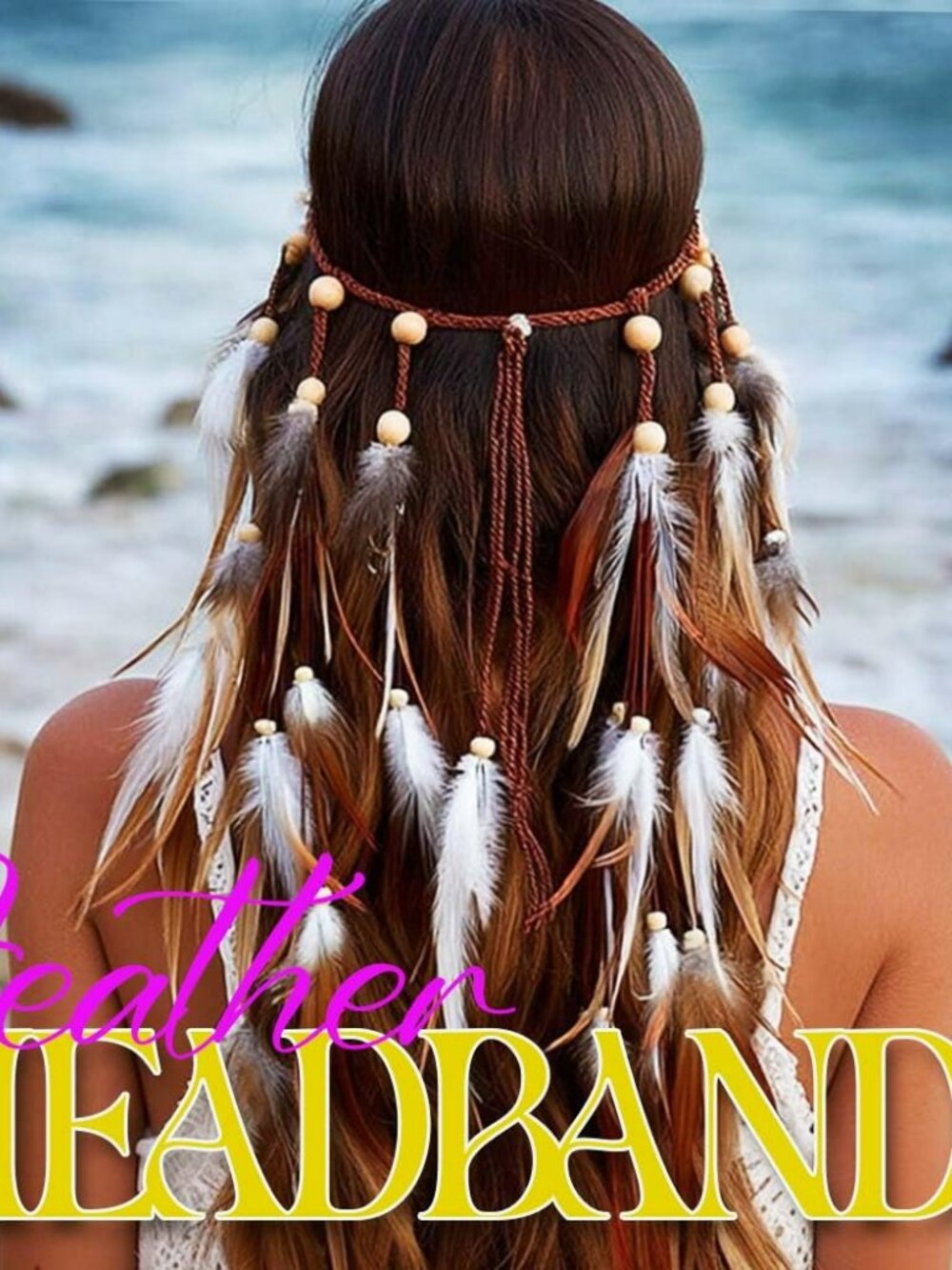 Boho Feather Headband Gypsy Headdress Boho Hippie Tassel Festival NEW - Picture 4 of 4